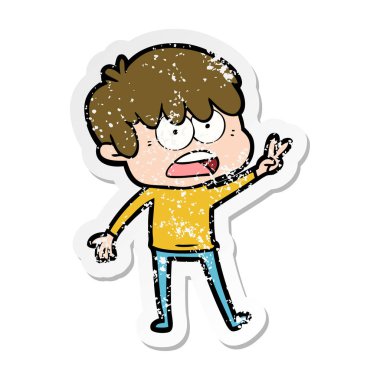 bir endişe çizgi film çocuk sıkıntılı etiket