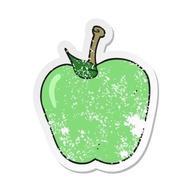 bir çizgi film Apple Retro sıkıntılı etiket