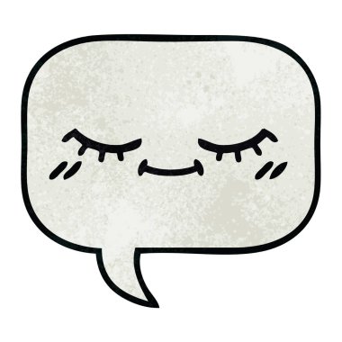 Retro grunge doku karikatür konuşma balonu