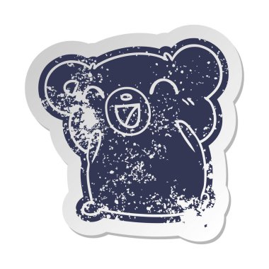 sıkıntılı eski etiket kawaii şirin ayıcık