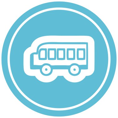okul otobüsü dairesel simgesi simgesi