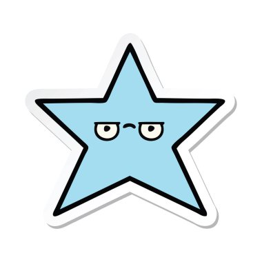 sevimli çizgi yıldız balık etiket