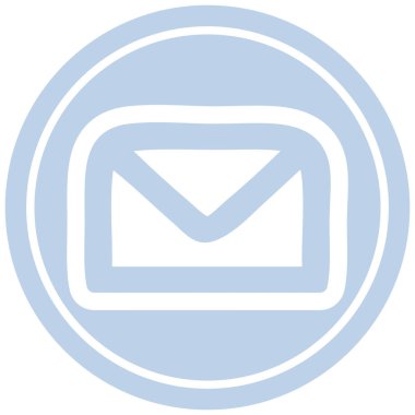 Zarf mektup dairesel simgesi