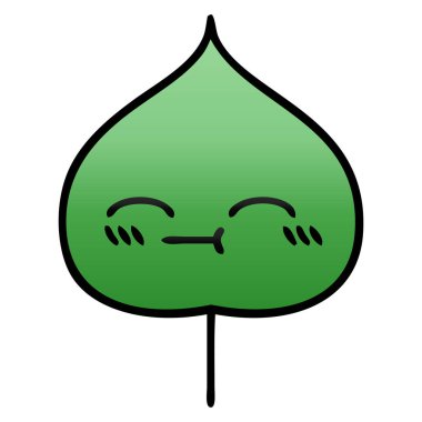 Degrade gölgeli çizgi film ekspresiyon yaprak