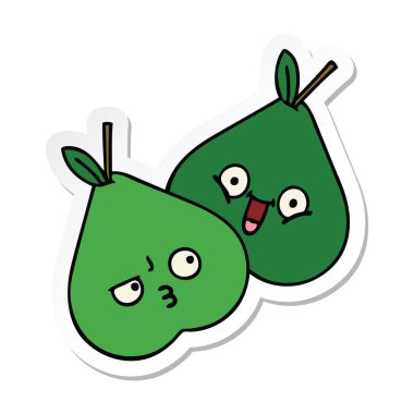 sevimli çizgi armut etiket