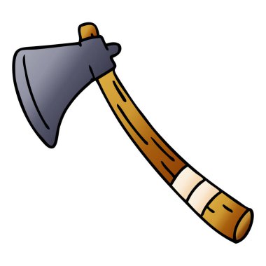 Degrade çizgi film doodle Bahçe bir balta