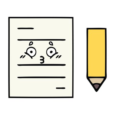 sevimli çizgi test kağıt