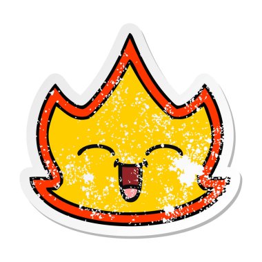 sevimli çizgi ateş sıkıntılı etiket