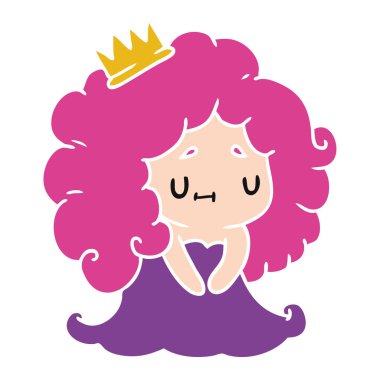 bir şirin kawaii Prenses kız çizgi film gösterimi