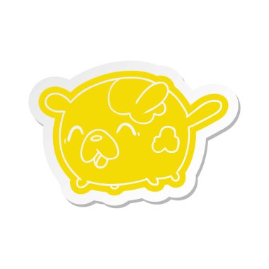 karikatür etiket kawaii şirin yama köpek