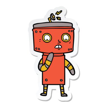 bir belirsiz karikatür robot Sticker
