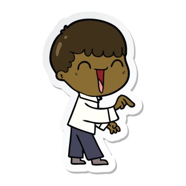 etiket karikatür mutlu bir adamın