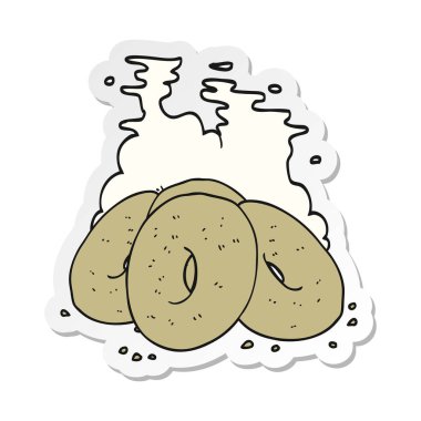 bir çizgi film simit etiket