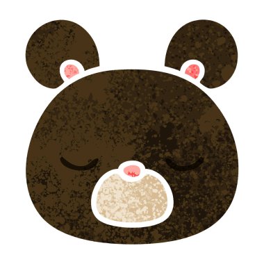 Retro illüstrasyon stil ilginç karikatür ayı