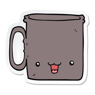 etiket bir karikatür Kupası