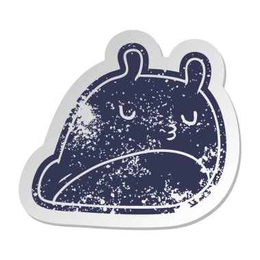 sıkıntılı eski etiket kawaii şişman sevimli sümüklüböcek
