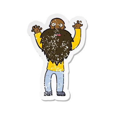 bir karikatür Retro sıkıntılı etiket korkuttun yaşlı adam olmak