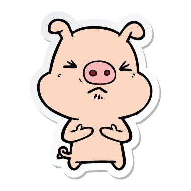 çizgi film kızgın domuz bir etiket