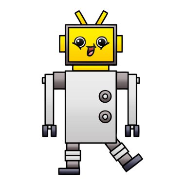 Degrade gölgeli karikatür robot