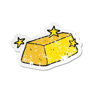 bir çizgi film altın Retro sıkıntılı etiket