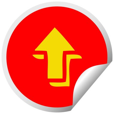 dairesel peeling etiket karikatür bir işaretçi ok