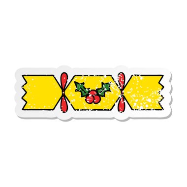 sevimli çizgi Noel fişeği sıkıntılı etiket