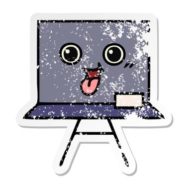 sevimli çizgi yazı tahtası sıkıntılı etiket