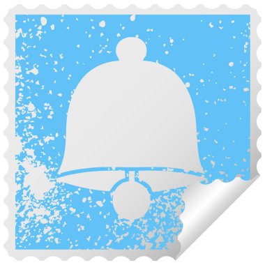 sıkıntılı kare etiketi simgesi pirinç çan peeling