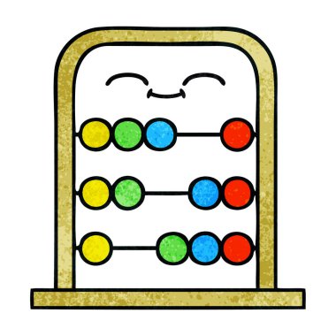 Retro grunge doku karikatür abacus