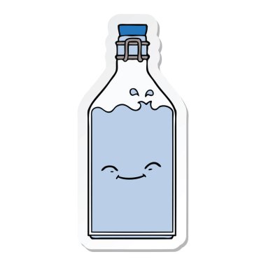 bir çizgi film eski su şişe etiket