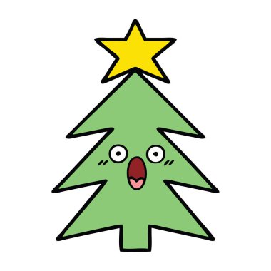 Sevimli çizgi Noel ağacı
