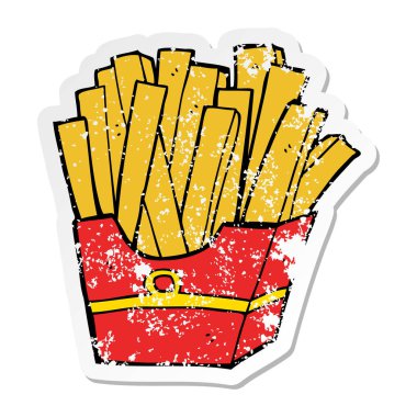 bir karikatür sıkıntılı etiket patates kızartması