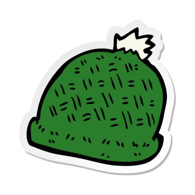 etiket bir karikatür kış şapka