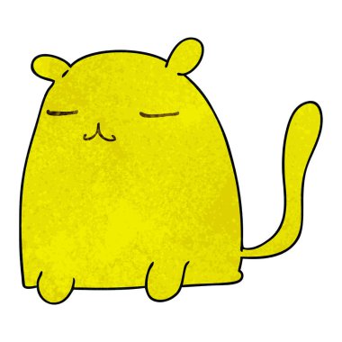 el çekilmiş ilginç karikatür kedi