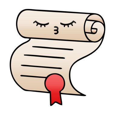 Degrade gölgeli karikatür sözleşme