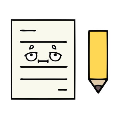 sevimli çizgi test kağıt