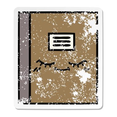 sevimli çizgi Notebook sıkıntılı etiket