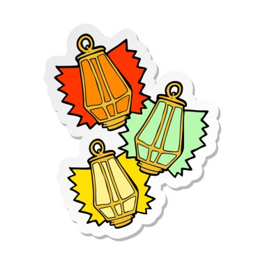 etiket bir karikatür Noel fenerler