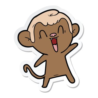 etiket bir karikatür komik maymun