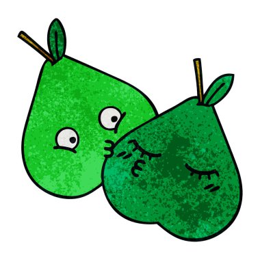 Retro grunge doku karikatür bir armut