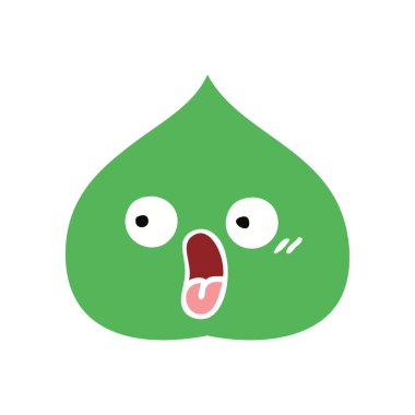 düz renk retro çizgi film ekspresiyon yaprak