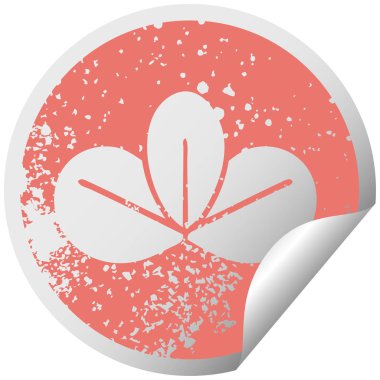 sıkıntılı dairesel peeling etiket sembolü sonbahar yaprak