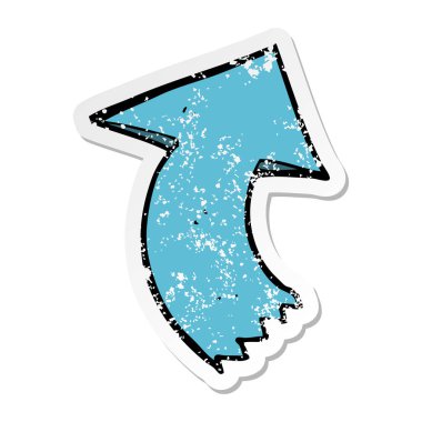 bir çizgi film işaret eden ok sıkıntılı etiket