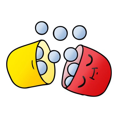 gülümseyen bir hap degrade çizgi film