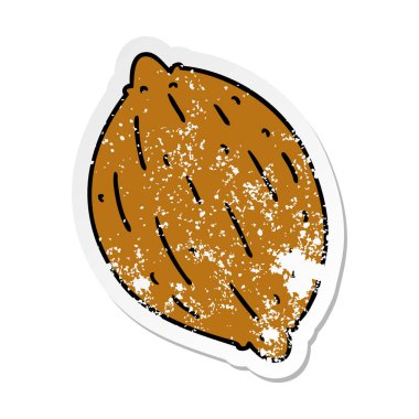 sıkıntılı etiket çizgi film tek bir ceviz