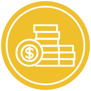 yığılmış para dairesel simgesi