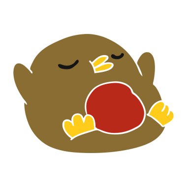 çizgi film sevimli kawaii kırmızı robin 