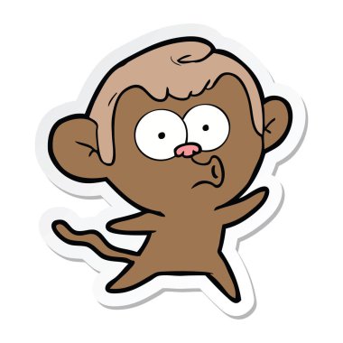 etiket bir karikatür maymun şaşırttı