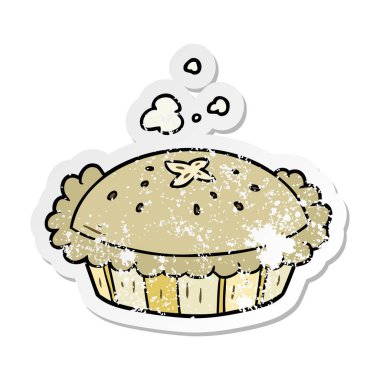 bir çizgi film pastası sıkıntılı etiket