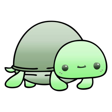 ilginç degrade gölgeli karikatür kaplumbağa